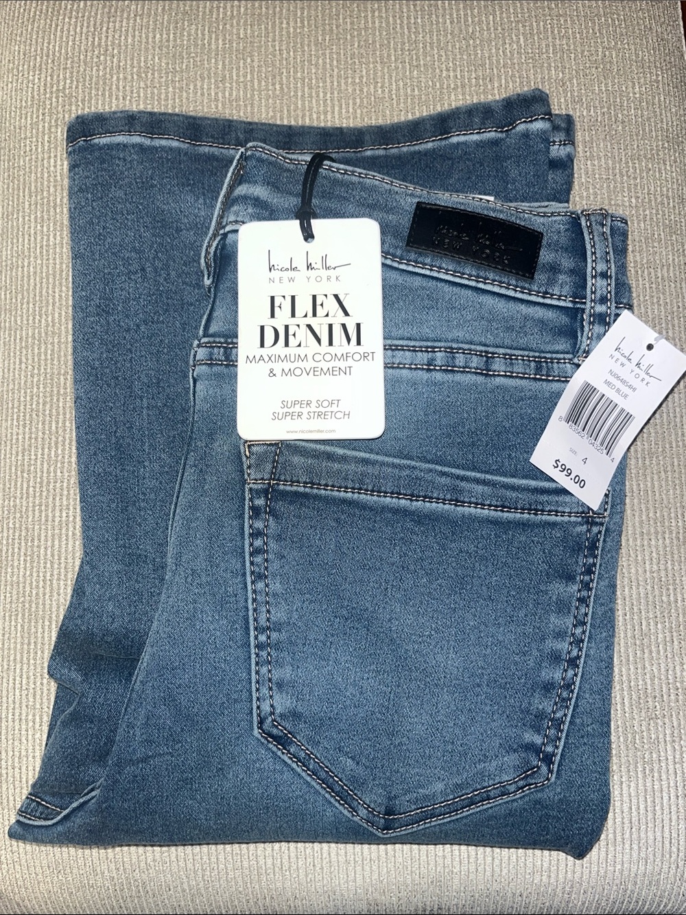 Nicole Miller high-rise boot cut Jeans flex Denim size 4 Soho